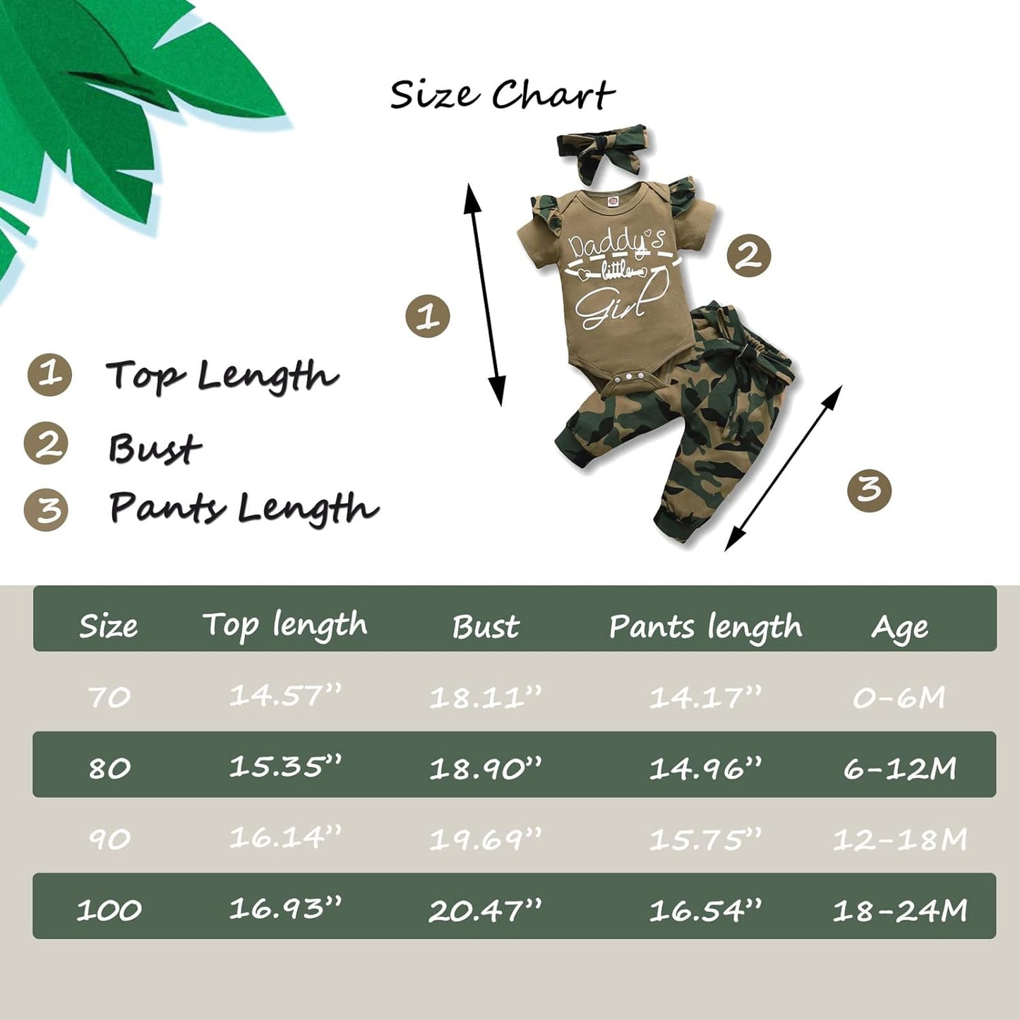 Newborn Baby Camouflage Outfit Daddys Girl Ruffle Romper Camo Pants Headband Set